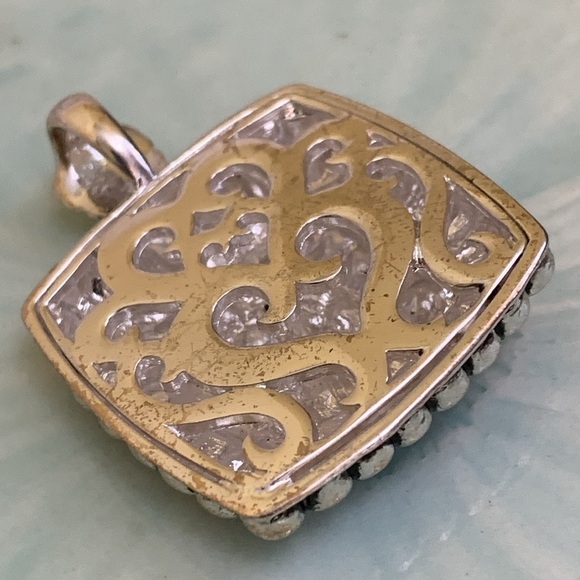 Pave Crystal Silver Tone Statement Pendant No Chain - Picture 5 of 7